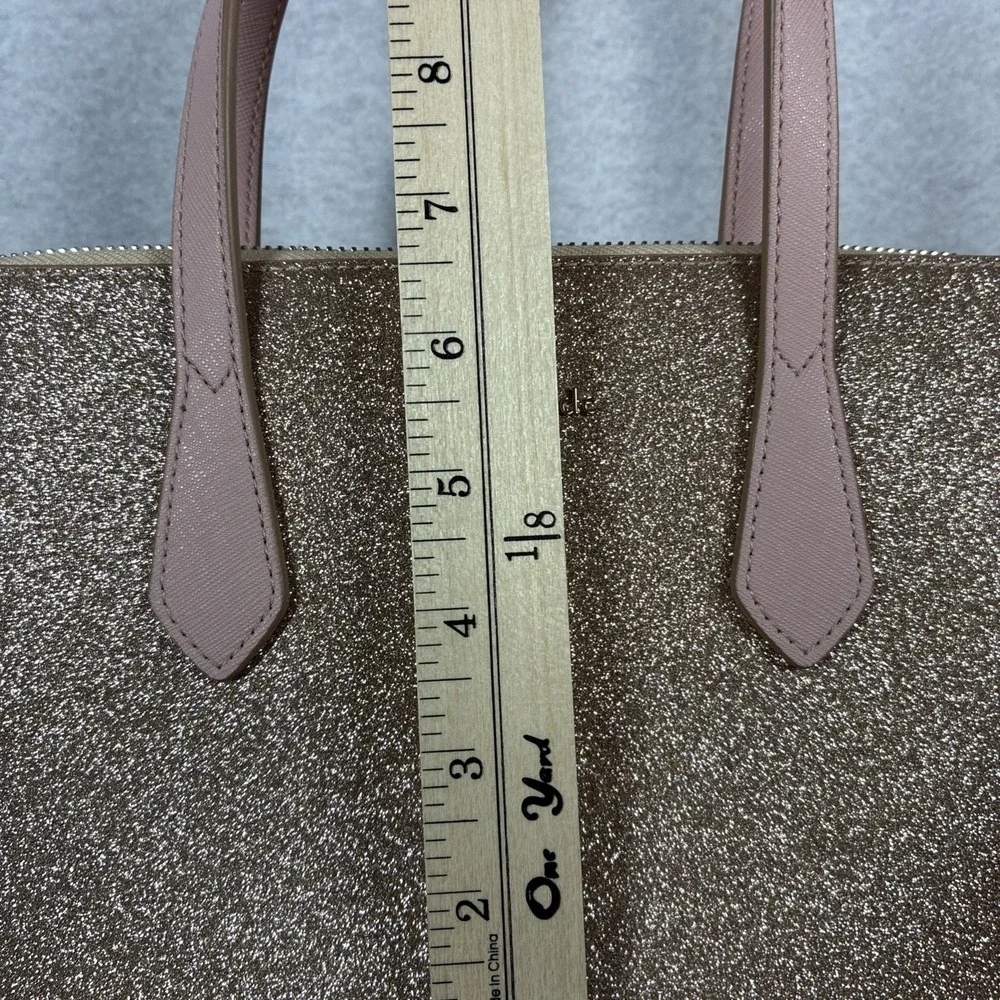 Kate Spade Joeley Satchel Tote Pink Rose Gold Glitter Shoulder Crossbody Strap